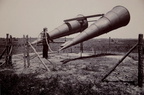 Giant listening horns used to listen for approaching aircraft during WWI 